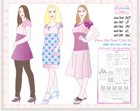 Sewing Instructions DANA pattern woman, blouse, top, tunik, dress