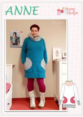 Sewing Instructions ANNE Pattern Sweatshirt, Shirt, Dress Woman
