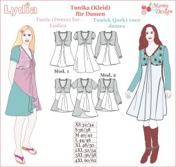 Schnittmuster und Nähanleitung LYDIA Tunika, Shirt, Top, Kleid Damen