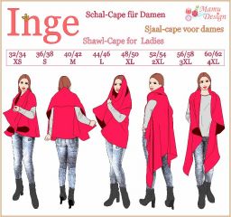 Paper Pattern and Sewing Instructions of Shawl-Cape INGE